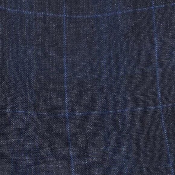 Bar III Mens Slim Fit Linen Sport Coat Blazer 36R Navy Blue Windowpane Plaid NWT - Picture 5 of 5